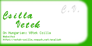 csilla vetek business card